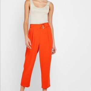 Topshop belted wide leg crop pant